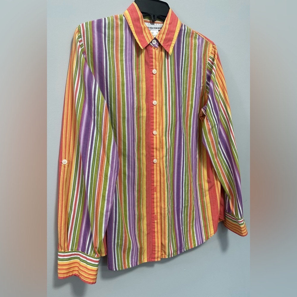 Jones New York Sport Women’s Multicolor Long Sleeve Button-Up Shirt 🌟 - Picture 4 of 11